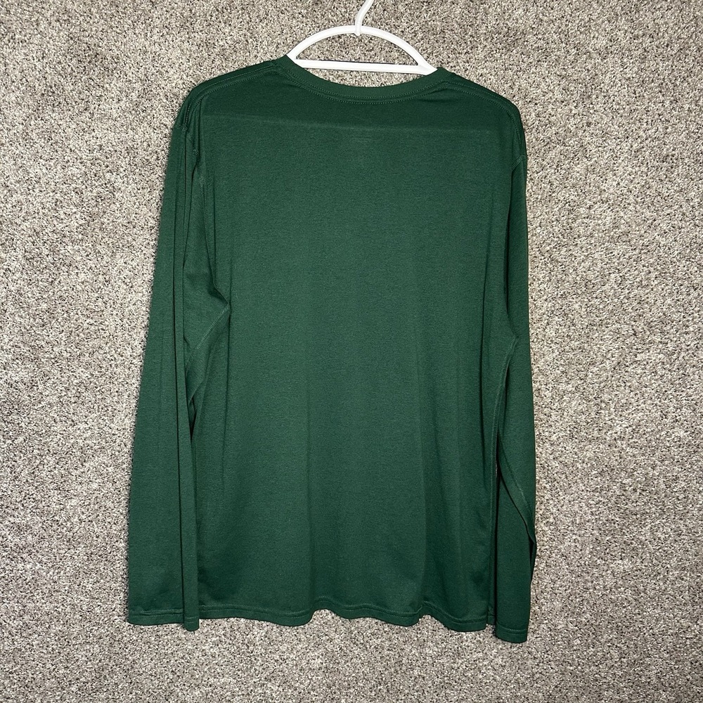 Nike‎ Shirt Mens XL Green Dri-FIT Long Sleeve Crewneck Athletic Running Swoosh